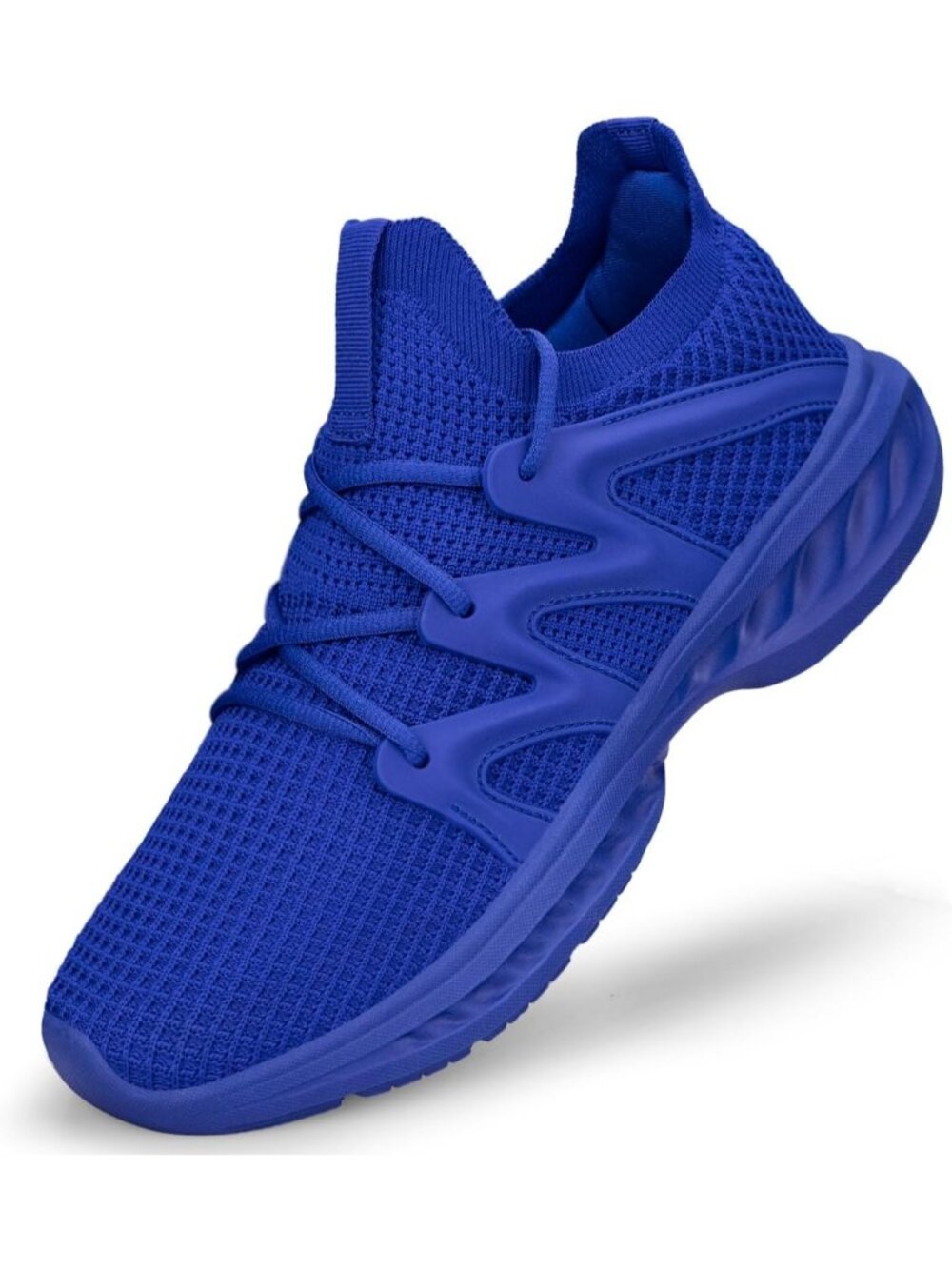 Women Sapphire Blue Lightweight Non Slip Workout Breathable Mesh Walking Sneaker